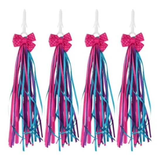 Unique Bargains Handlebar Tassels Grips Ribbon Decorations Scooter Bike Streamers 4 Pcs image {4}
