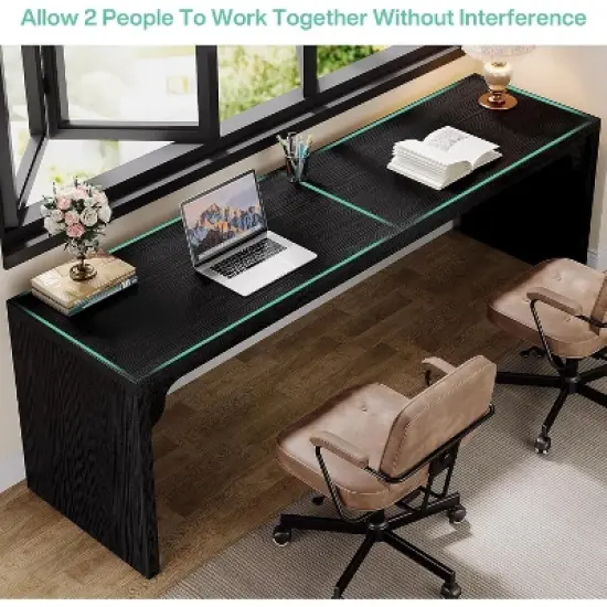 Tribesigns 78.7" Long Double Computer Desk Workstation for Home Office image {5}