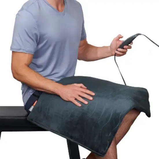 Pure Enrichment Pure Radiance Ultra-Wide Luxury Heating Pad - 20" x 24" - Iron Gray image {1}