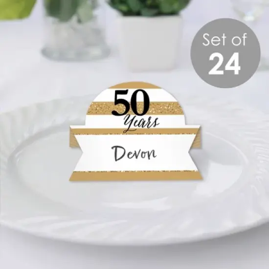 Big Dot of Happiness We Still Do - 50th Wedding Anniversary - Anniversary Party Tent Buffet Card - Table Setting Name Place Cards - Set of 24 image {1}