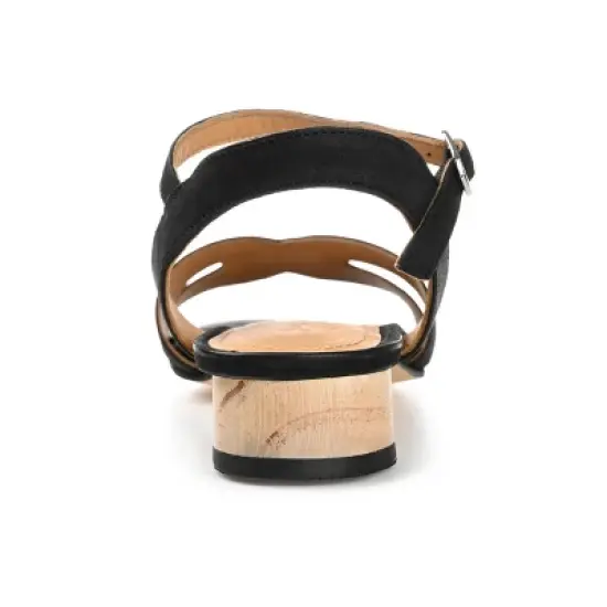 Journee Signature Womens Genuine Leather Starlee Buckle Ankle Strap Sandals image {2}