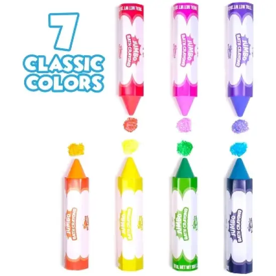 Tub Works Smooth Jumbo Bath Crayons Bath Toy, 7 Pack image {7}