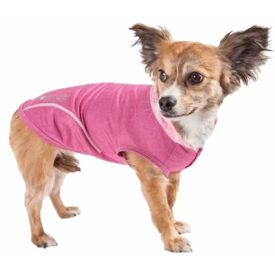 Pet Life Active Pull-Rover Premium 4-Way Stretch Two-Toned Sleeveless Hoodie Dog and Cat T-Shirt - Pink image {11}