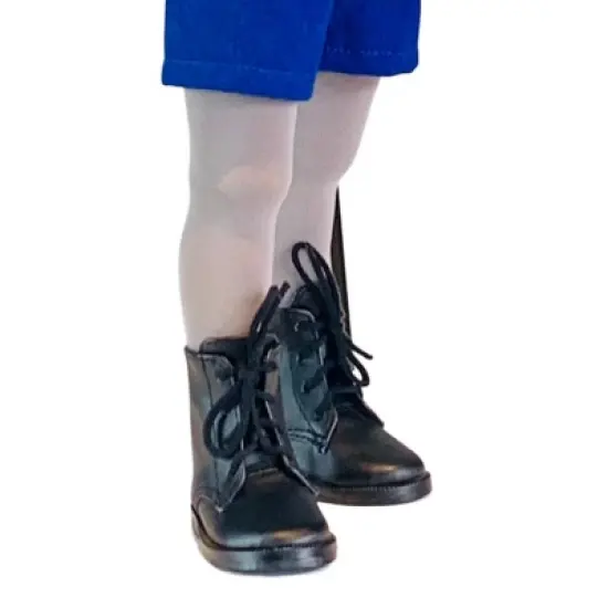 A Girl for All Time: Black Lace Up Boots for 16 inch British dolls image {2}