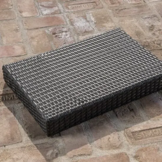 Salem 2pc Wicker Armed Chaise Lounge with Side Table - Gray - Christopher Knight Home image {3}