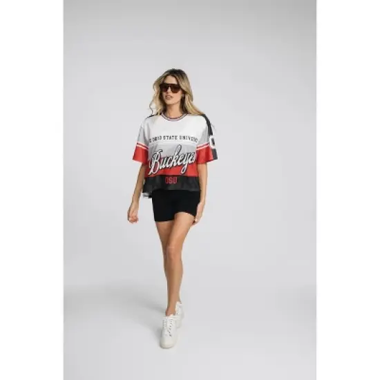 NCAA Ohio State Buckeyes Women's Crew Neck Mesh Jersey image {3}