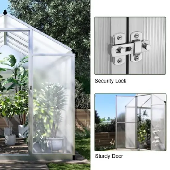 Walk-in Greenhouse Doors and Roof Windows Vent, Large Sun House for Garden Backyard Plant Garden Hot House image {4}