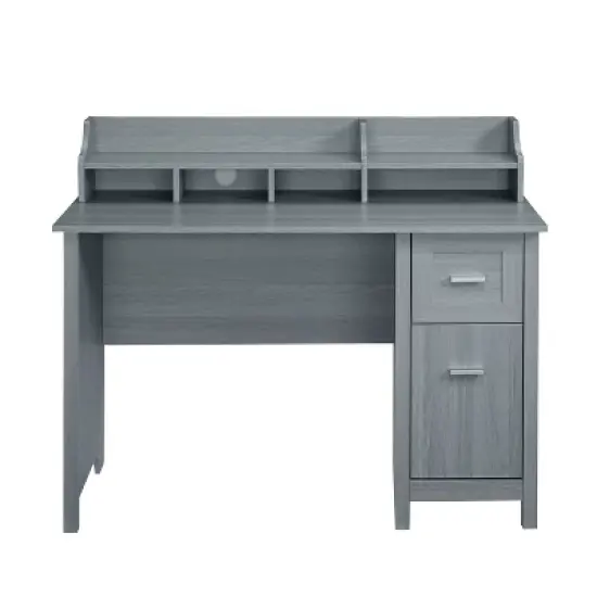 Classic Office Desk with Storage Gray - Techni Mobili image {1}