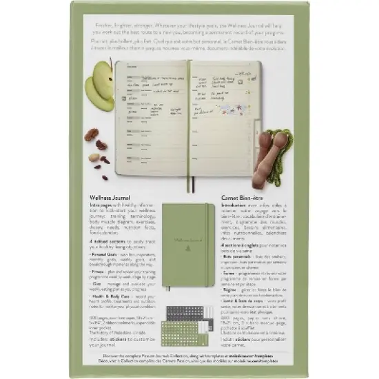 Moleskine Guided Journal 5.12"x8.25" Wellness: Hard Cover, Adult Wellness Notebook, 400 Pages, Elastic Closure, Light Green image {7}