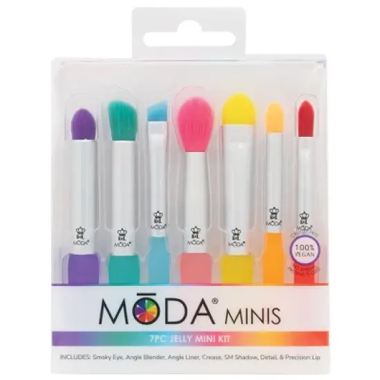 MODA Brush Mini Jelly 7pc Makeup Brush Kit, Includes Crease, Angle Liner, and Detail Makeup Brushes image {5}