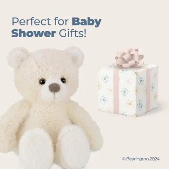 Bearington Tucker Off White Plush Teddy Bear Stuffed Animal, 11 Inch, For Ages 1-14 image {3}