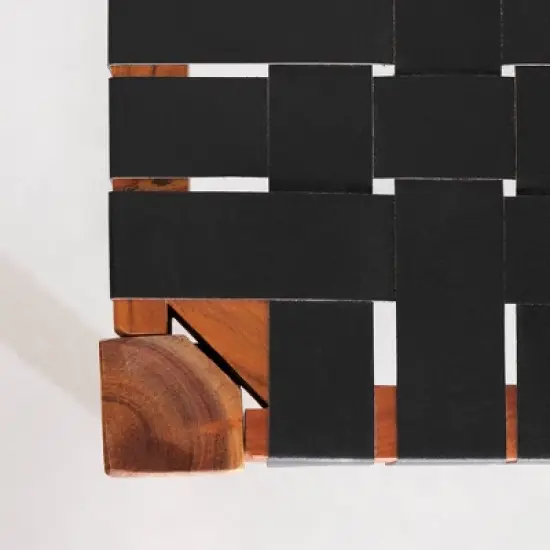 Balka Woven Leather Bench Matte Black - South Shore image {4}