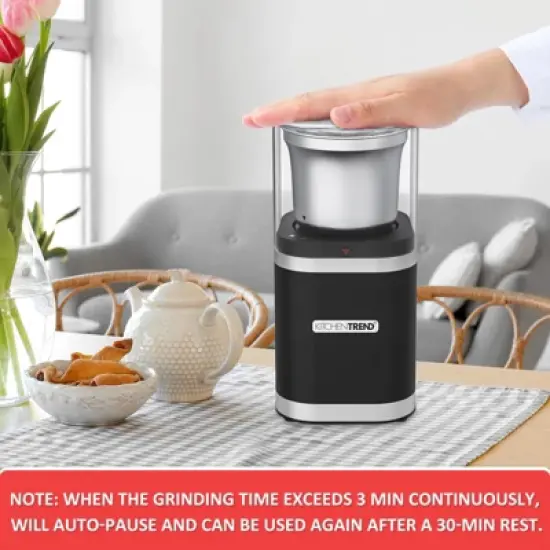 GreenEver Electric Coffee Bean Grinder with Removable Stainless Steel Bowl, 12-Cups Coffee Bean Capacity w/Cleaning Brush (Black) image {5}
