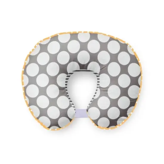 Bacati - 3 pc Dots/Pin Stripes Grey/Yellow Hugster Feeding & Infant Support Nursing Pillow image {1}