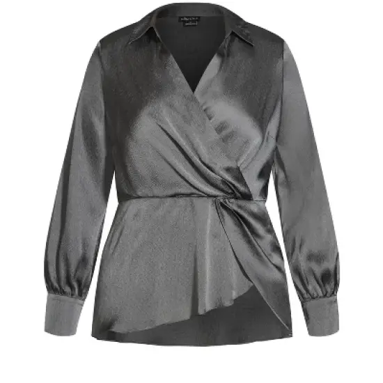 Women's Plus Size Simple Luxury Top  - Slate | CITY CHIC image {2}