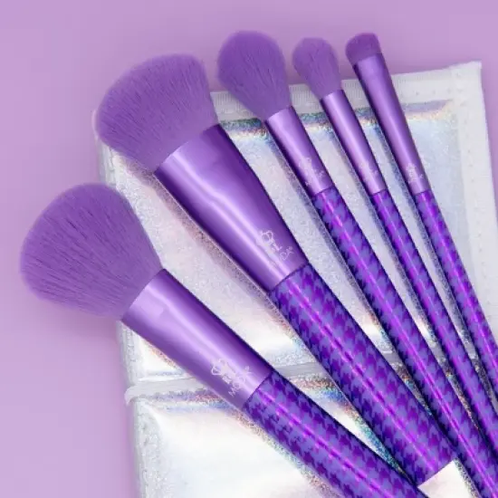 MODA Brush Keep It Classy Metallic Purple Face Flip Makeup Brush Sets- 6pc image {1}