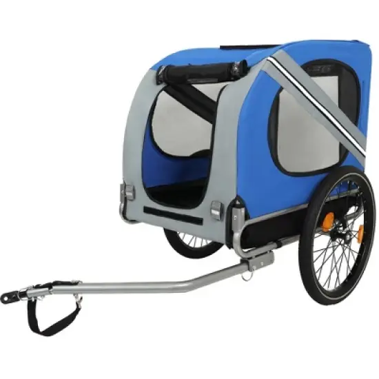 XINGHANZHENXUAN Large Folding Bike Trailer for Dogs, All-Terrain Pet Carrier for Cycling, Jogging, Camping, Outdoor Adventures image {15}