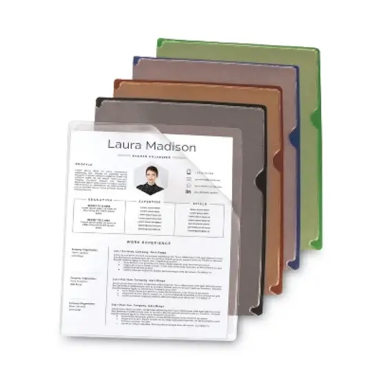 C-Line Deluxe Vinyl Project Folders Assorted Colors - Letter Size - Case of 35 image {1}