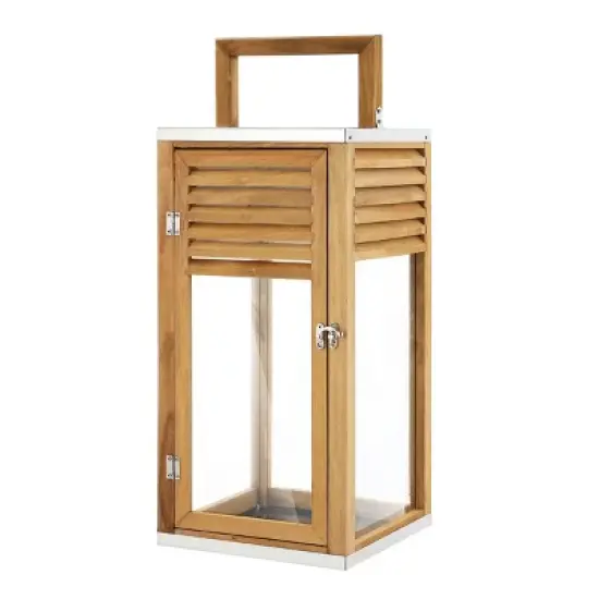 Alenna 21.25" Indoor/Outdoor Lantern - PLT4079 - Light Brown - Safavieh image {4}