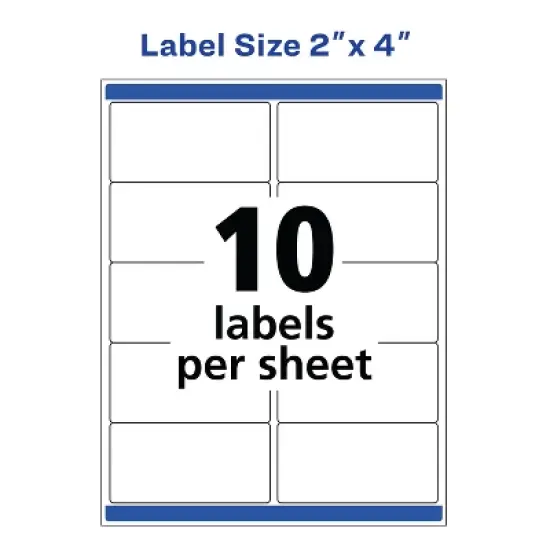 Avery Waterproof Labels with UltraHold Permanent Adhesive, 2" x 4", 500 Labels for Laser Printers (5523) image {4}