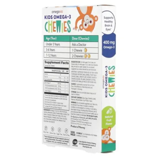 OmegaVia Kids Omega-3 Chewies, Age 3+, Natural Fruit, 30 Chewies image {2}