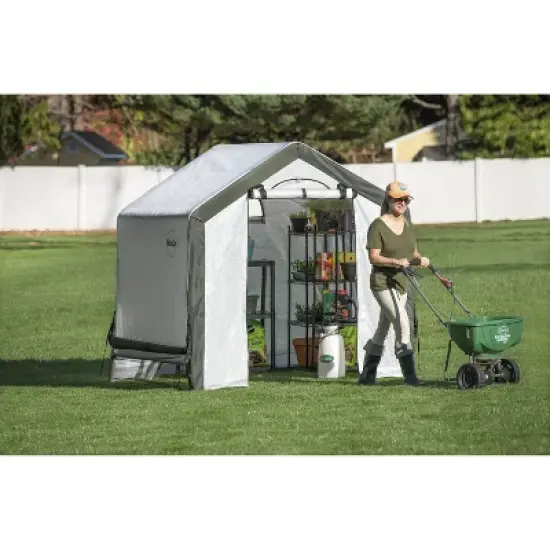 Miracle-Gro 73" x 73" Greenhouse White & Green image {2}