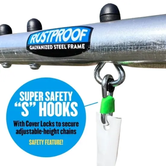 XDP Recreation Aqua Play Outdoor Park with Super Disc Swing, Water Wave Slide, Adjustable Non-Slip Swing Seat, and Padded Frame Legs, Silver/Blue image {1}