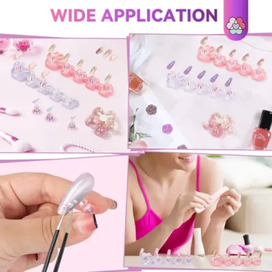 SAVILAND Pro Press-On Training Kit - 11 Stands w/40 Adhesive Balls & Magnets Salon System.(Cranberry) image {6}