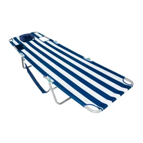 Ostrich Chaise Beach Chair and Backpack Chaise Poolside Lounge Chair with 4 Adjustable Chair Positions and Carrying Straps, Navy Stripes image {4}
