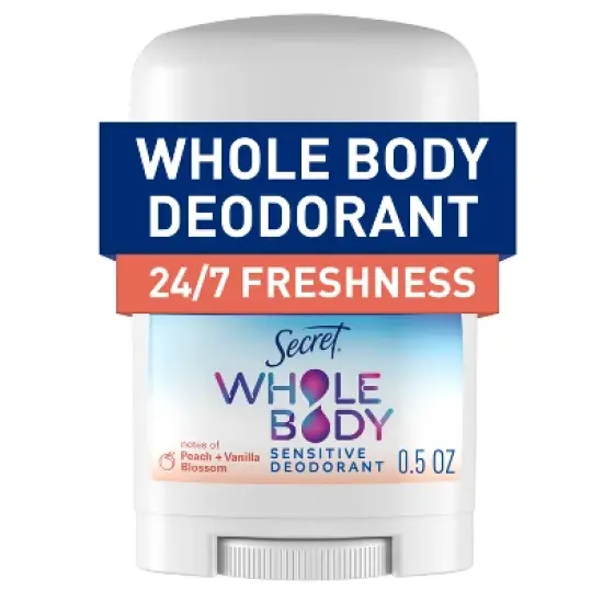 Secret Whole Body Aluminum Free Deodorant - Peach & Vanilla - Trial Size - 0.5oz image {12}