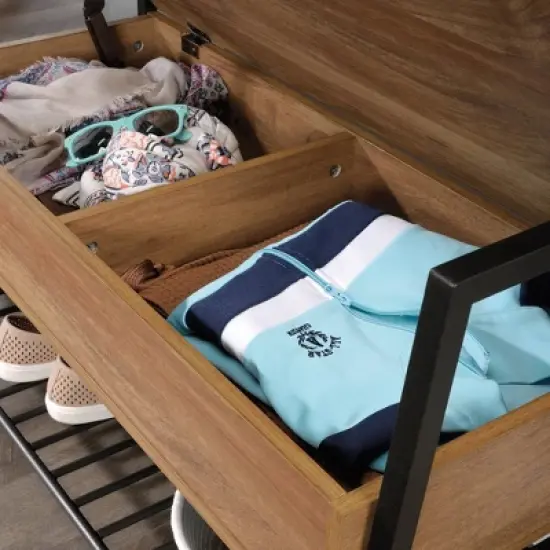 North Avenue Entryway Bench with Hidden Storage and Shelf Sindoori Mango - Sauder image {4}