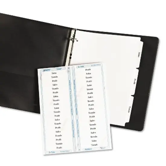 Avery Print & Apply Clear Label Dividers w/White Tabs 3-Tab Letter 5 Sets 11435 image {1}