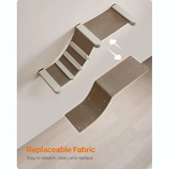 Feandrea Clickat Collection - No.002 Cat Climbing Hammock, Wall-Mounted Cat Bed with Stairs, Cat Wall Perch image {4}