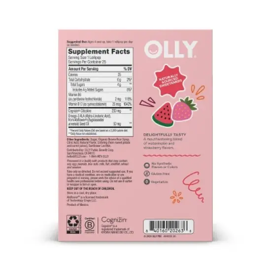 OLLY Brainy L'OLLY Pops - Focus Buddies Lollipops - 25ct image {9}