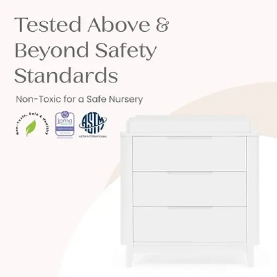 Delta Children Noah 3 Drawer Dresser with Changing Top and Interlocking Drawers image {3}