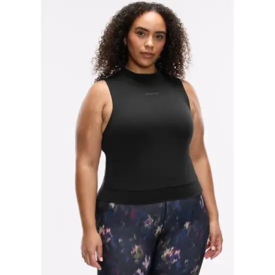 Peloton Women's Cadent Mock Neck Tank, Black image {4}