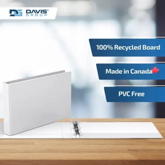 Easyview 2pk 1.5" Premium Angled D-Ring Binders 11x17" White: Polypropylene Hard Cover, 350 Sheet Capacity, 2 Pockets image {6}