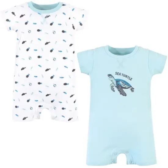 Touched by Nature Unisex Baby Organic Cotton Rompers, Endangered Sea Turtle image {4}