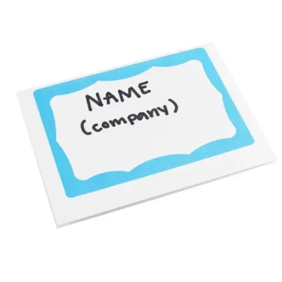 SICURIX Adhesive Badges, Blue Border, Pack of 200 image {1}