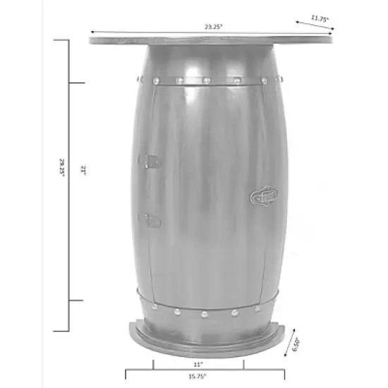 Vintiquewise Wooden Wine Barrel Console, Bar End Table Lockable Cabinet image {4}