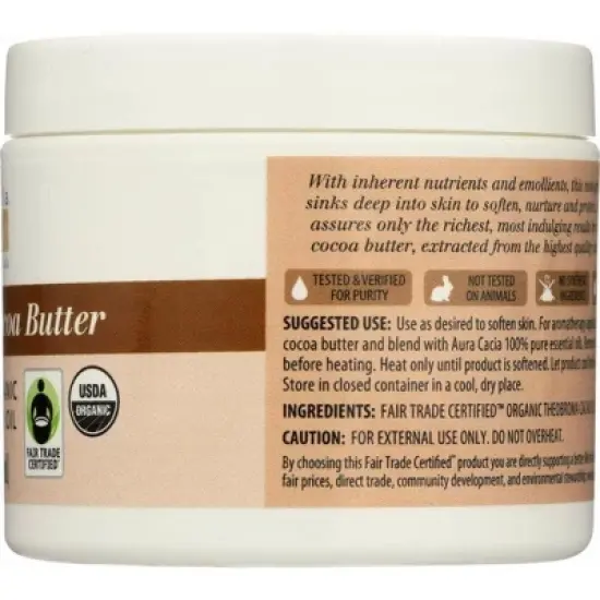 Aura Cacia Organic Nourishing Cocoa Butter - 4 oz image {3}