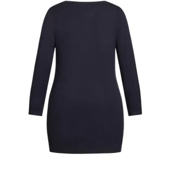 Women's Plus Size Star Tunic Sweater - navy | EVANS image {5}