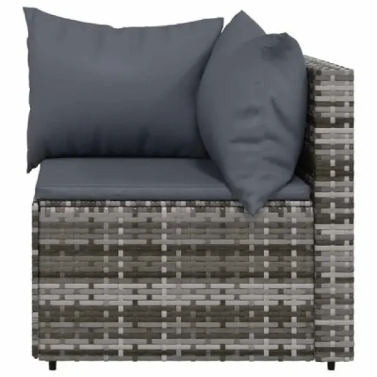 vidaXL Patio Lounge Set Grey with Anthracite cushions image {6}