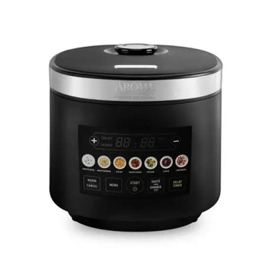 Aroma 20 Cup Digital Rice Cooker Black: Stainless Steel, Small Tray, Steamer for Food, Rice Maker, Removable Lid image {15}