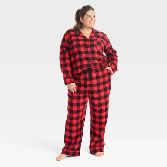 Women's Buffalo Check Flannel Matching Family Pajama Set - Wondershop&trade; Red image {4}