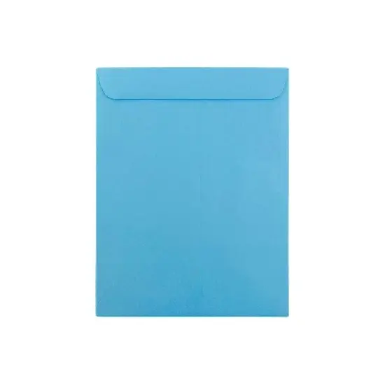 JAM Paper 10 x 13 Open End Catalog Colored Envelopes Blue Recycled 100/Pack (87725) image {4}