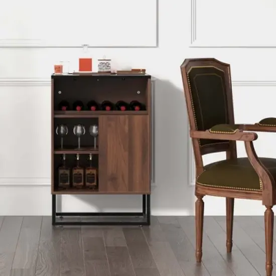 Costway Wine Storage Cabinet Buffet Sideboard with Adjustable Shelf & Sliding Door Kitchen image {2}