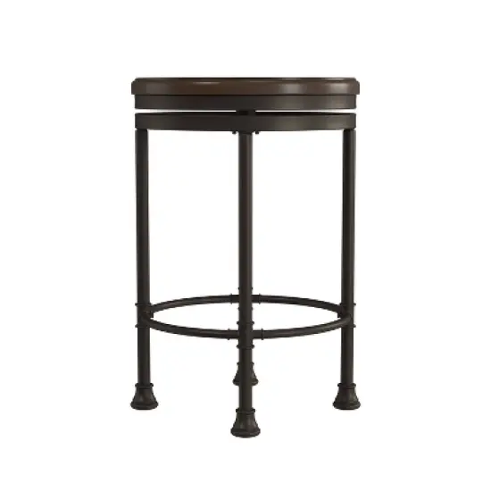 Casselberry Swivel Backless Round Counter Height Barstool Distressed Walnut/Brown - Hillsdale Furniture image {5}