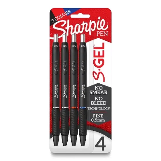 Sharpie S-Gel Retractable Gel Pen Fine Point Assorted Ink 4/Pack (2116199) image {5}