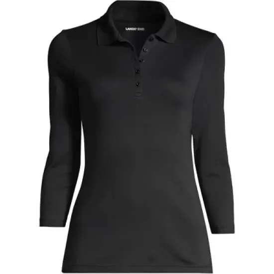 Lands' End Women's Supima Cotton 3/4 Sleeve Polo Shirt image {1}